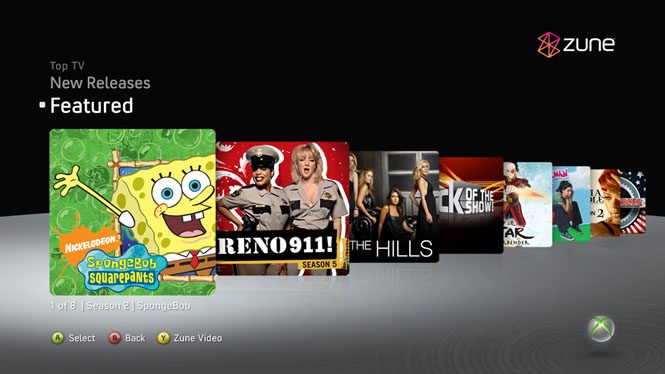 Xbox Live Zune video