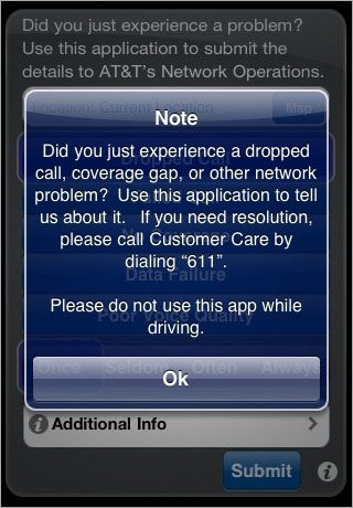 AT&T Mark the Spot app (submit)
