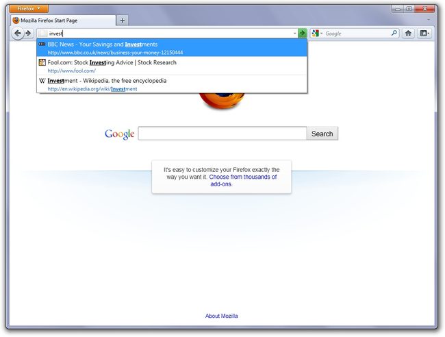 Firefox 4 (Awesome Bar)