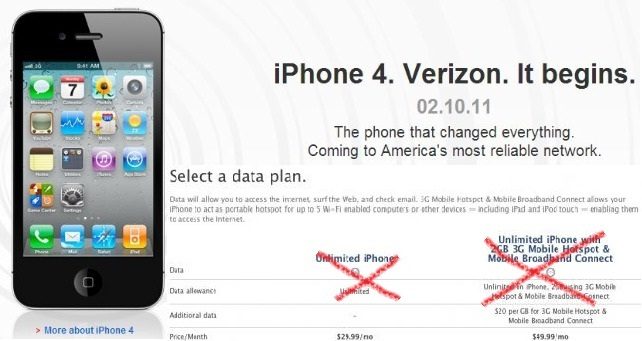 unlimited verizon iphone