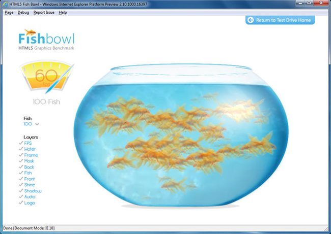Internet Explorer 10 Platform Preview Fish Bowl Demo
