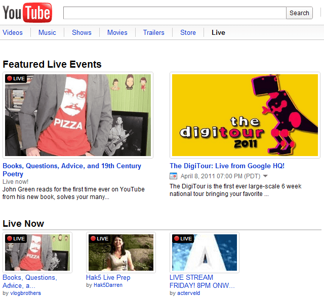 youtube live