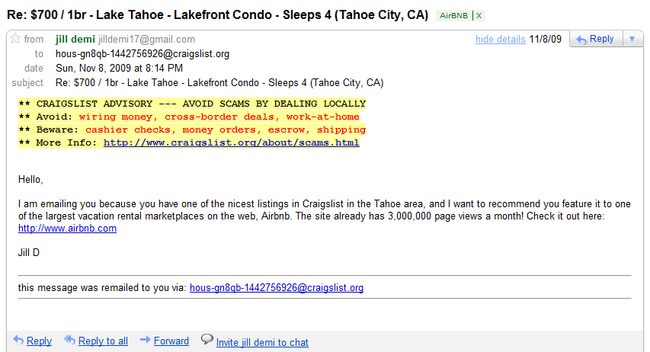 AirBnB scam