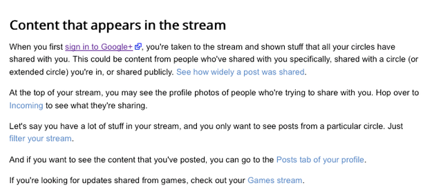 Google+ Games stream