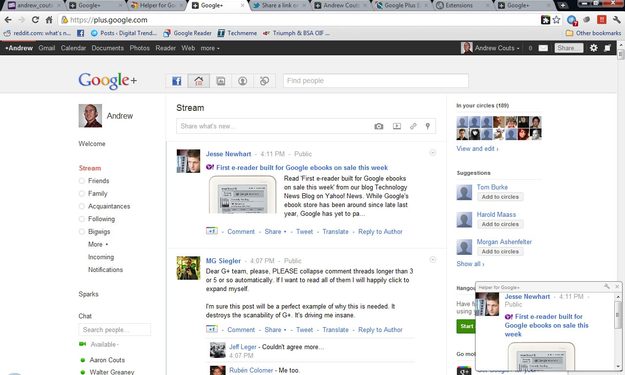 Helper for Google+