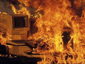 computer on fire