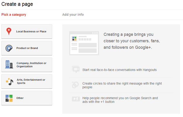 Google+ pages