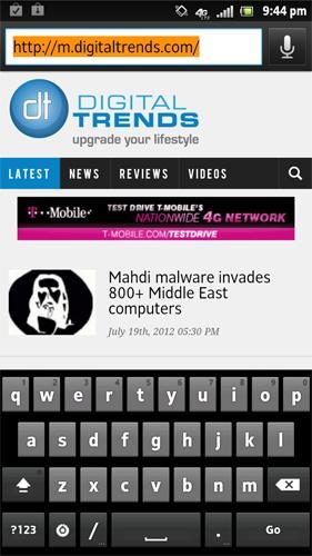 Sony Xperia Ion review screenshot browser android 2.1 browser