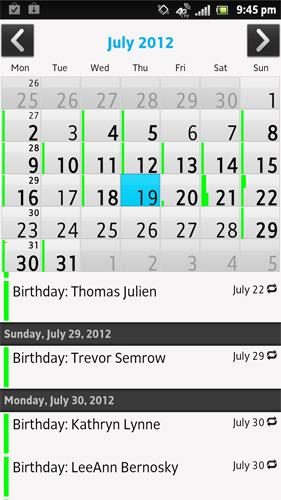Sony Xperia Ion review screenshot calendar android 2.1 phone