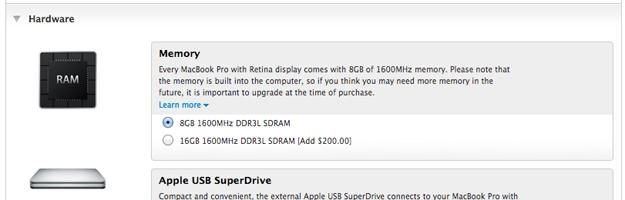 macbook pro hardware apple store ram