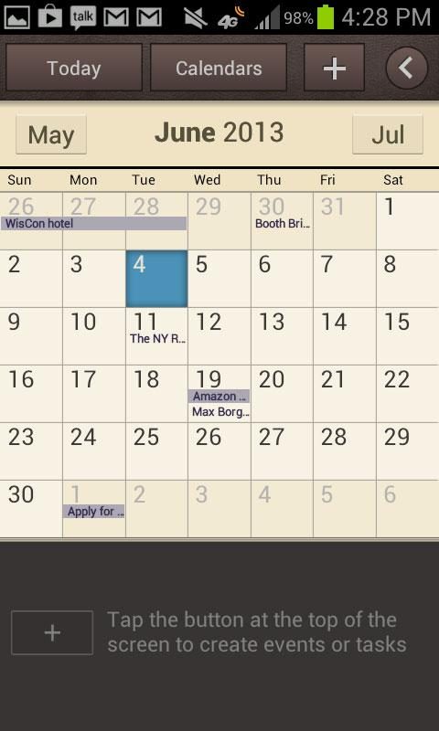 Samsung Galaxy Rugby Pro Review screenshot calendar