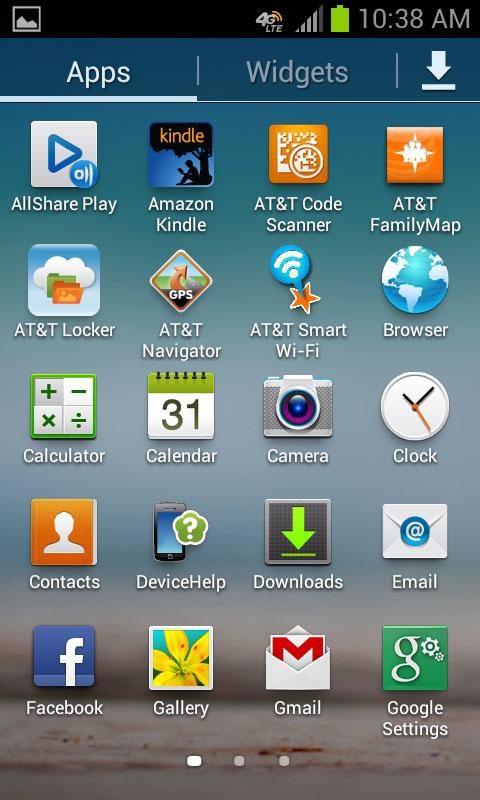Samsung Galaxy Rugby Pro Review screenshot home grid