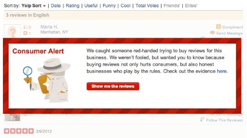yelp consumer warning