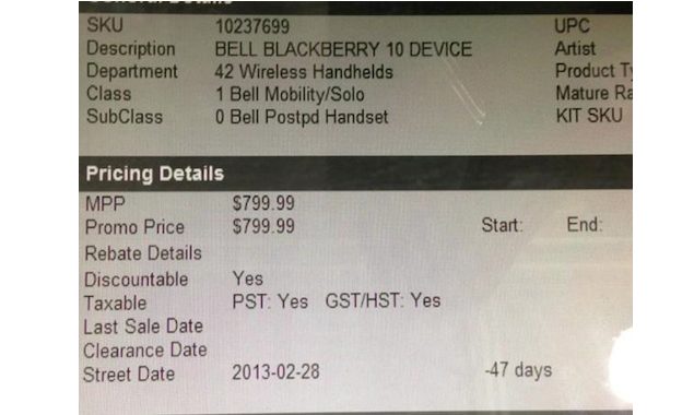 BlackBerry 10 Date Leak