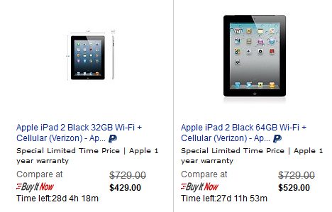 Apple eBay store iPad 2s