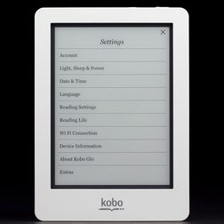 kobo glo e reader settings