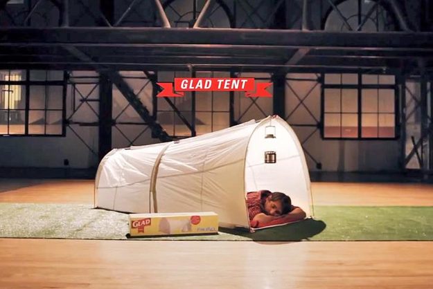 Glad trash bag tent