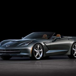 2014 Corvette Stingray Premiere convertible exterior silver front left angle