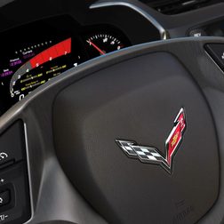 2014 Corvette Stingray interior steering wheel macro