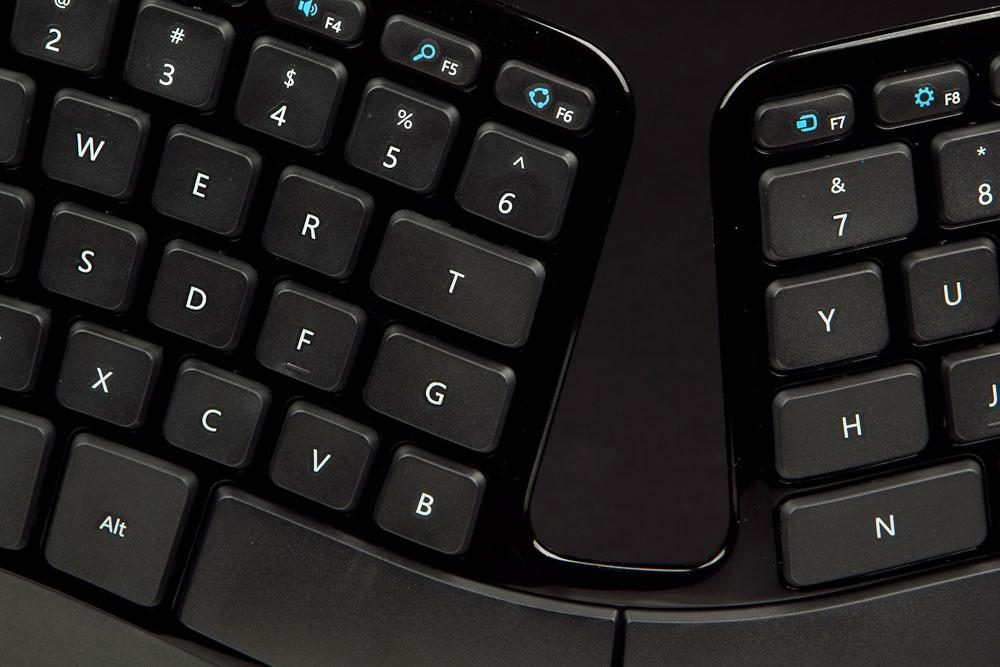 Microsoft Sculpt Ergonomic Keyboard keys center