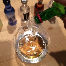 Vaportini alcohol pour top view