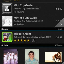 BlackBerry Z30 ss app search
