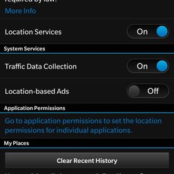 BlackBerry Z30 ss location services