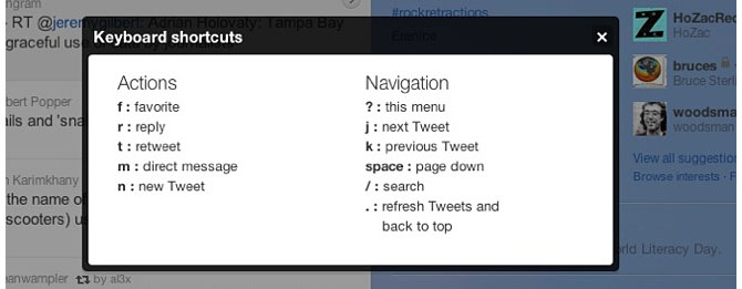 New Twitter Keyboard Shortcuts
