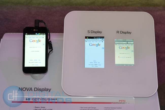 LG Optimus Black, Galaxy S, Retina screen comparison