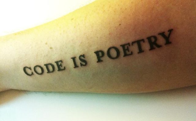 Code is Poetry Tattoo