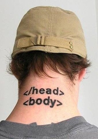 HTML Neck Tattoo