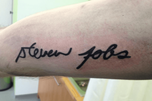 Steve Jobs Autograph Tattoo
