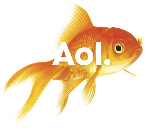 aol baffles with new brand and logo fish