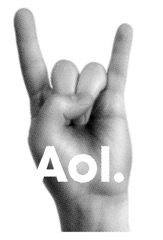 aol baffles with new brand and logo devil horns