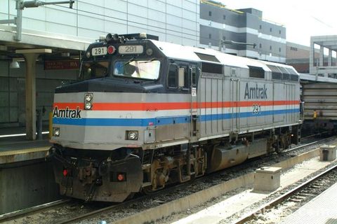 Amtrak Locomotive in Boston