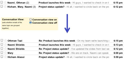 gmail conversation view