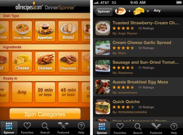 AllRecipes-Dinner-Spinner-ipod-touch-app-screenshot
