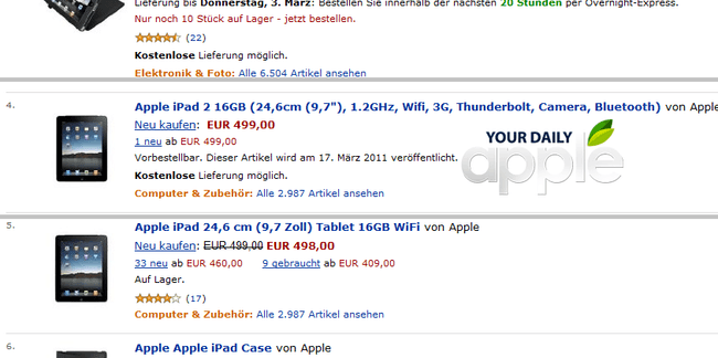 ipad2 listing