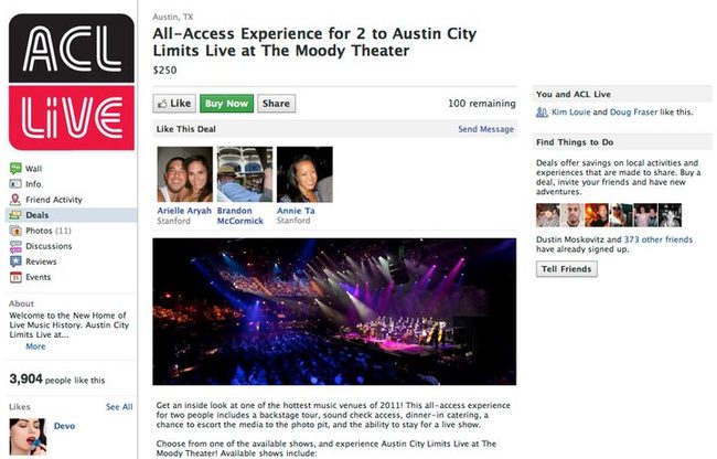 Facebook Deals (Austin City Limits)