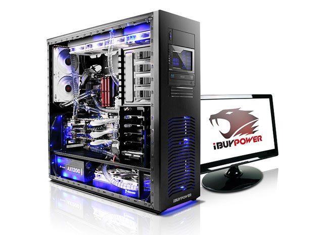 iBuyPower Erebus open case monitor