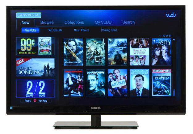 Toshiba 46SL417U Review display Vudu interface