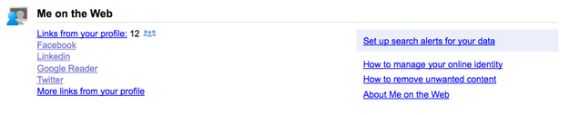 Google "Me on the Web" Google "Me on the Web"