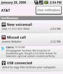 android notification bar