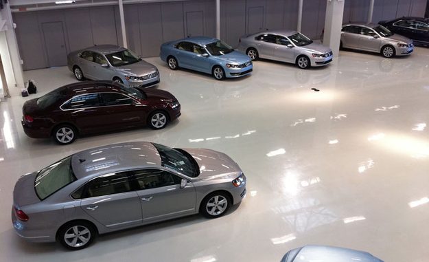 2012 Volkswagen Passat lineup at factory