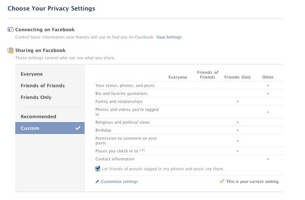 Facebook privacy