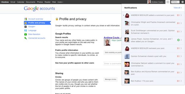 Google Plus notifications