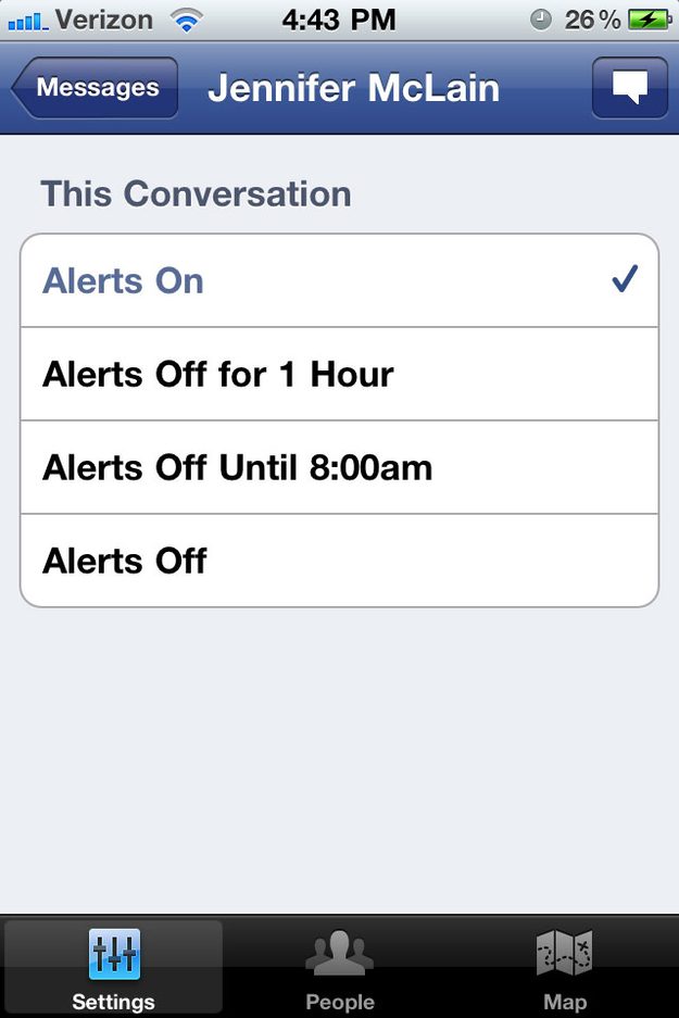 Facebook Messenger Conversation-settings-single
