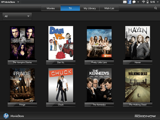 HP Movie Store on HP TouchPad