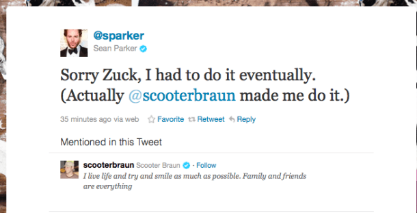 Sean Parker Tweet