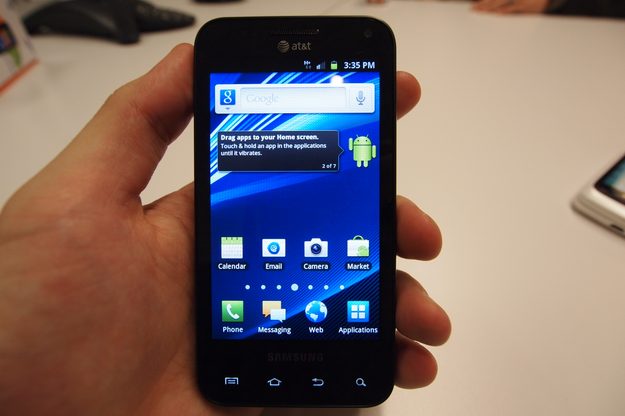 Samsung Captivate Glide hands on - homescreen